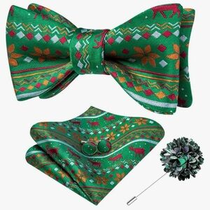 TURQUOISE Festive Christmas Bow Tie Set (See other pictures for color)